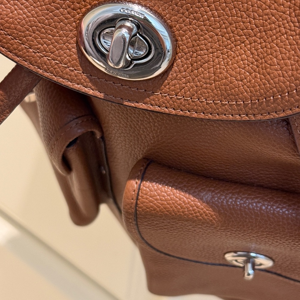 Coach Brown Leather Backpack - Picture 3 of 6